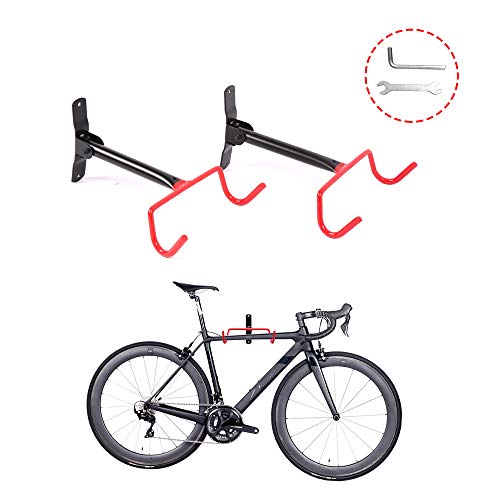JRS Wall Mount Bike Hunger 2Pcs Bicycle Indoor Storage Rack, Garage Bike Holder with Screws