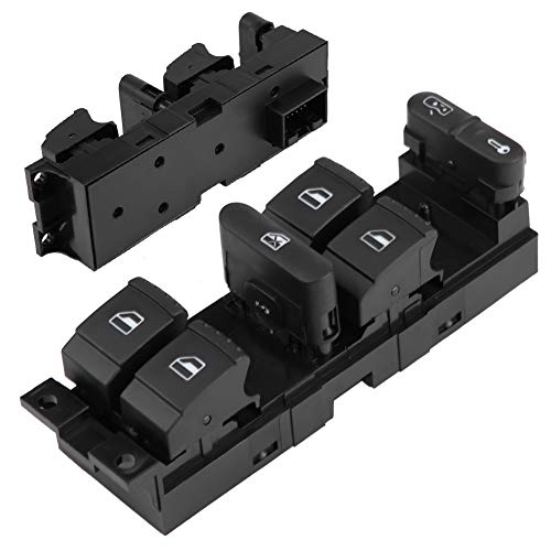Cuque 1J4 959 857D Power Window Switch Car Electric Power Front Left Driver Side Master Window Control Switch Button for B5 Seat 1999-2006 Plastic Black