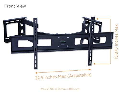 Mount-It-MI-484C-Articulating-Corner-Mount-for-TV-Premium-Swivel-Full-Motion-Wall-Bracket-for-37-63-inch-Screen-LCD-OLED-Plasma-4K-Flat-Panel-Screens-VESA-up-to-800x400-132-lb-Capacity-Black