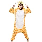 Afoxsos Women's Soft Fleece Animal Cartoon Onesie Adult Pajamas Size S Giraffe