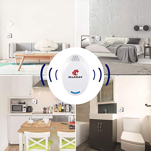 ELLASSAY Electronic Ultrasonic Pest Repeller Plug in,2 Pack Indoor Ultrasound Repeller Against Rats, Mouse, Spider, Ants, Bed Bugs, Fleas, Cockroaches, Flies, Moths, Mosquito Easy to Use