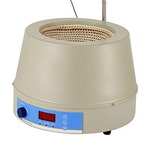 Happybuy Magnetic Stirrer 1400RPM Magnetic Mixer 1000ml Magnetic Stirrer Hot Plate 350W Magnetic Heating Mantle Digital Display Magnetic Stirrer Round Bottom