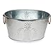 Farmhouse Small Oval Galvanized Steel Beverage Tubs with Handles (Pineapple)