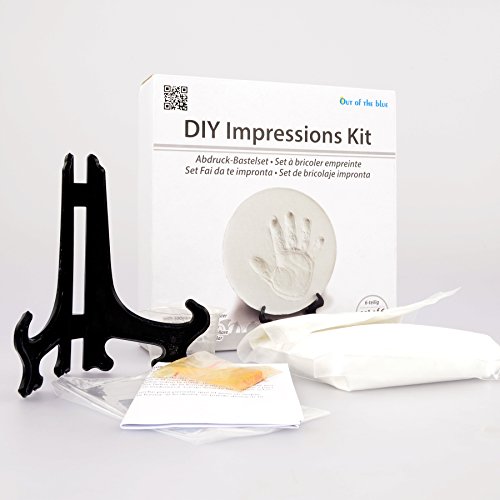 DIY Baby Soft Clay Plaster Dough for Handprint & Footprint Impressions hand & foot print kit with a stand - set of 6 - White - Thumbnail 2