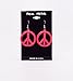Hot Pink Hippie Peace Sign Dangle Earrings