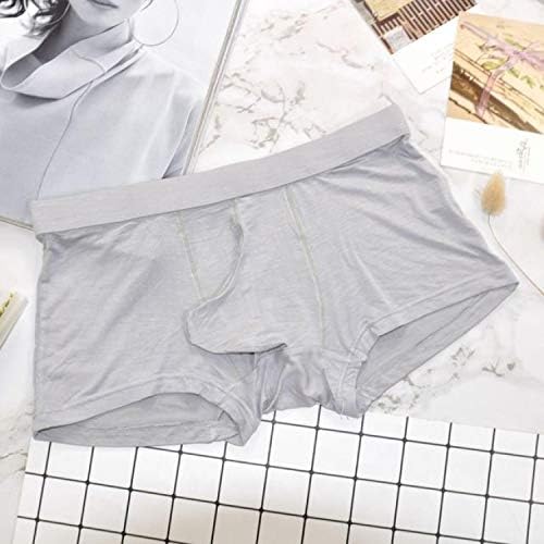 Judy Smollett Sexy Mens Underwear Men Boxer Shorts Fashion Elephant Nose Underpants Man Long Pouch Panties Male Solid Color Trunks D Gray