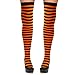 Skeleteen Orange and Black Socks - Over the Knee Orange and Black Costume Accessories Stockings for Men, Women and Kids
