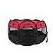 Unfade Memory SOBAKEN Mesasa Portable Foldable Pet Playpen, Indoor/Outdoor, Dog/Cat/Puppy Exercise Pen Kennel, Removable Mesh Shade Cover, Dog pop up Silhouettes pet Pen - Champagne