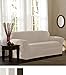 Maytex Reeves Stretch 2 Piece Loveseat Furniture Cover Slipcover, Natural White