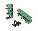 Penta Angel 5 Sets PCB DIN Rail Mounting Adapter Circuit Board Mounting Bracket Holder Carrier Clips, for 35mm, 15mm DIN Rail (Green)