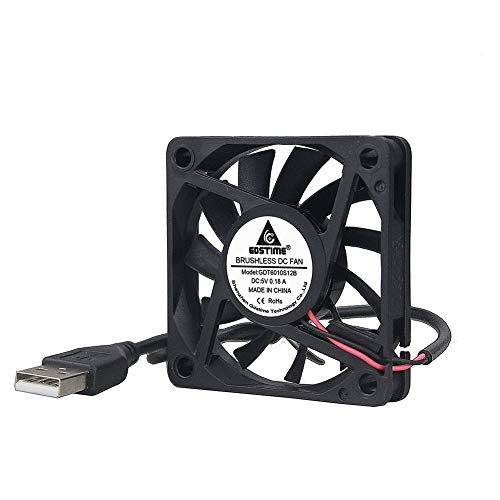 GDSTIME 60mm Fan, 5Volt Fan, 60x60x10mm 0.18A Brushless DC Cooling Fan