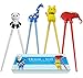 Kids Training Chopsticks for Toddlers, Kids and Adults – Removable Finger Helpers, Animal Design, BPA-Free, Dishwasher-Safe (Mixed 4-Pack)