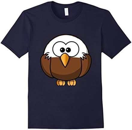 Mens American Bald Eagle Cartoon Shirt Birdwatching T-Shirt Small Navy