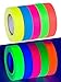 SCIONE Glow in The Dark Tape 6pack Colored Masking Tape (6 Colors) 33ft Glow in The Dark Party Supplies Light up Party Favors UV Blacklight Reactive Kids Craft Set Fluorescent Cloth Tape Assorted