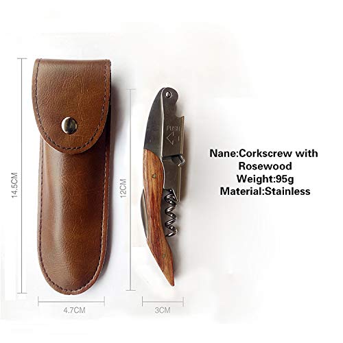 OWO Waiters Corkscrew Rosewood 3-in-1 Wine Opener, Beer Bottle Opener and Foil Cutter, The Best Choice of Professional Waiters and Bartenders Around the Globe