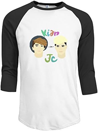 CALZ Men's Kian Lawley and Jc Caylen Pictures Three-Quarter Sleeve Crew Neck T-Shirt M Black