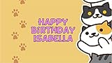 Kawaii Neko Atsume Cat Edible Cake Decal