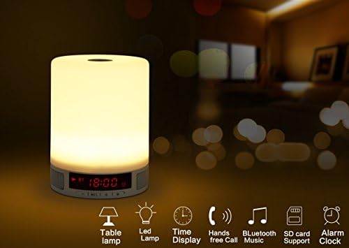 Electronictechcrafts-Atmosphere lamp, LED Camping Light,Night Lamp or Color Changing Dynamic Light,Party,Travel,Yoga,Outdoor Camping-Works as Wireless Bluetooth Speaker,Portable Music Player,Clock