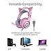 SOMIC G951pink Gaming Headset for PC, PS4, Laptop: 7.1 Virtual Surround Sound Detachable Cat Ear Headphones LED, USB, Lightweight Self-Adjusting Over Ear Headphones for Girlfriend Womenthumb 3