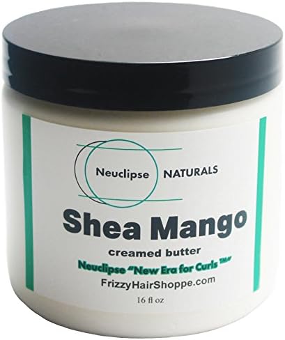 Frizzy Hair Shoppe, Neuclipse Naturals SHEA MANGO Creamed Butter 16 oz, Dual Curl & Skin Nourisher & Treatment, Curly Girl No Frizz Leave-in Conditioner, w Organic & Natural Butters