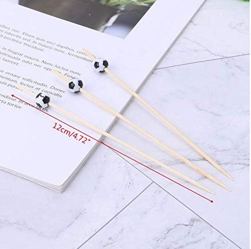 AILEXI Cocktail Sticks 100 Counts Wooden Toothpicks Party Supplies frill finger food fruits sandwich nibbles - Football - Image 5