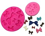 Silicone Set of 2 Bow Candy Cake Decorations Ribbon Mold
