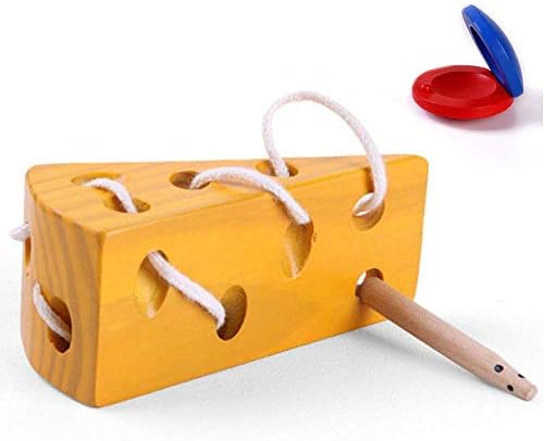 LiteBee Wooden Cheese Activity and Finger Wooden Castanets