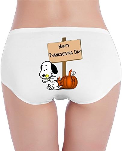ANDARSON Women Sexy Happy Thanksgiving Day Low-Waist Underpants XL White