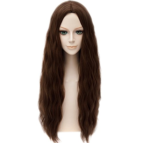 MSHUI The Avengers Scarlet Witch Wanda Maximoff Cosplay Wig Brown Wavy Hair
