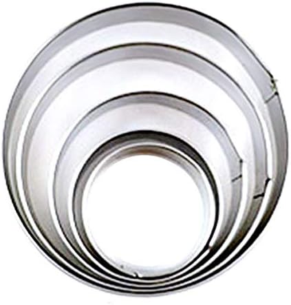 Baking Mold, RTMOK 5Pcs Stainless Steel Biscuit Mold DIY Round Cookie Cut Moulds Fondant Cake Decorating Chocolate Mould Tool Baking Supplies for Home