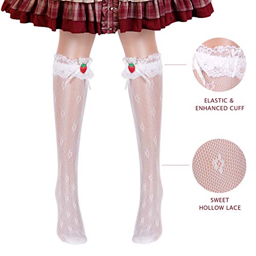SOIMISS-Donne-Lolita-del-Merletto-Calzini-Vitello-Ruffle-Frilly-Trim-Calze-al-Ginocchio-Calze-Vestito