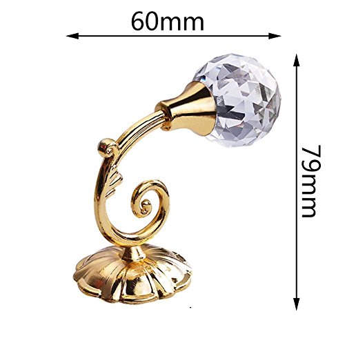 BERTERI 2PCS Large Metal Crystal Ball Curtain Hooks Holder Curtain Holdback Tassel Wall Tie Back Hook Hanger Curtain Accessory - Thumbnail 2