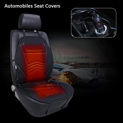 Universal 12V Heated Car Seat Cushion with Temperature Controller, Winter Car Seat Warmer Cover Heating Pad 12V Plug's Into Cigarette Lighter Perfect for Cold Weather and Winter Driving - Thumbnail 2