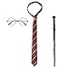 Besmon Cosplay Wand Set for Halloween|Wizard Costume|Dress Up Party,Wand Set with Glasses,Tie,Gift Card