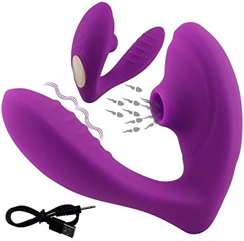Qbyoop 10 Frequency Sucking Wand Massage, Wearable Perfect Clǐt-Oral Sucking VǐbRator Excited (Color : Purple)