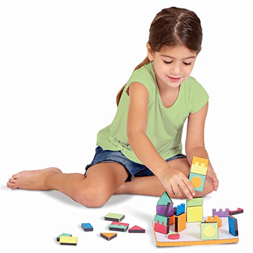 Edushape Magic Shapes Magnetic Foam Building Blocks, 54 Piece