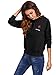 Floerns Women's Drop Shoulder Embroidery Long Sleeve Hooded Sweatshirt