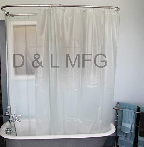D L Extra Wide Vinyl Shower Curtain For A Clawfoot Tub Opaque