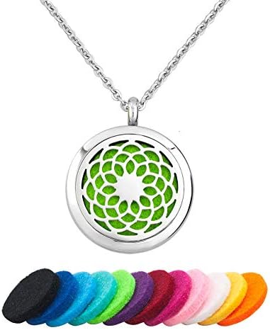 LoEnMe Jewelry Lotus Cherry Blossom Sakura Mushroom Heart Flower Essential Oil Necklace Locket Pendant Aromatherapy Diffuser