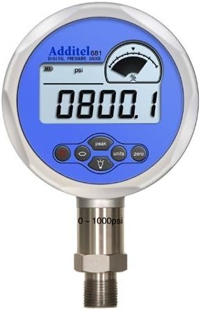 Additel ADT681-20-GP5K-PSI-N Digital Pressure Gauge, 0.2%FS, 0 to 5000 psi, 1/4NPT M