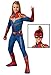Captain Marvel Hero Costume Suit, Small Blue/Red