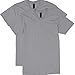 Hanes Men's Nano Premium Cotton V-Neck T-Shirt (Pack of 2), Vintage Gray, X-Large