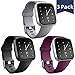 Maledan Compatible with Fitbit Versa Watch/Versa Lite SE/Fitbit Versa 2 Bands for Women Men, Small, 3 Packs Black/Fuchsia/Gray