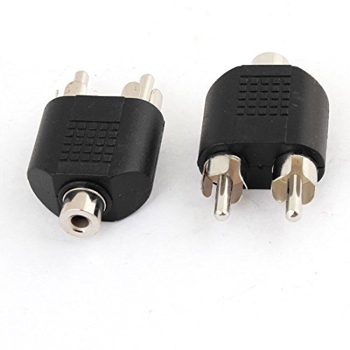 DCFun RCA Female to Dual RCA Male Splitter Adapter For Audio Video AV TV Cable Convert 4-Pack