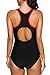 CharmLeaks Women Swimmers Bathing Suit Ladies Athletic Swimsuits one Piece Racerback Swimsuit,Black/Red,XX-Large