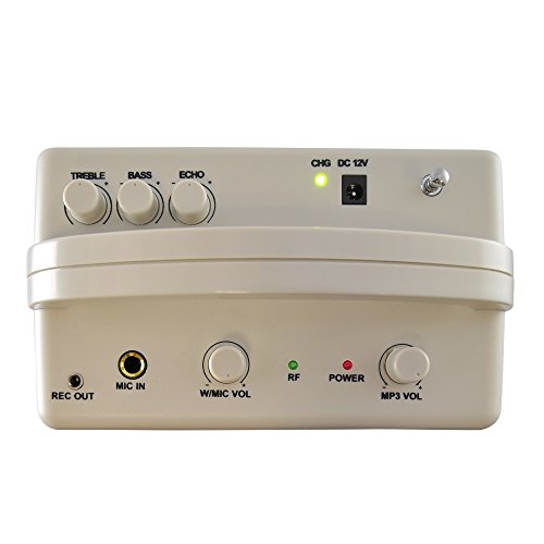 Upgraded Pyle Professional Portable PA System, Amplifier With Built-in Handheld VHF Wireless Microphone, Bluetooth, Battery Rechargeable, MP3, USB, SD, 1/4", 3.5mm, Great for Karaoke