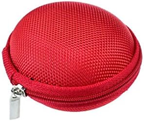 Prettymenny Mini Storage Bag, Zipper Earphone Headphone SD Card Box Carrying Pouch (Red)