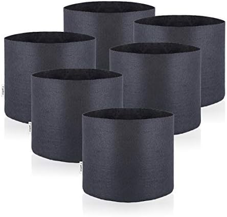 GreenHouser 1 2 3 5 7 10 15~400 Gallon Grow Bag Fabric Pots Plant with Handles Aeration Hydroponic Fabric Pots (2 Gallon (6 PCS))