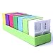 XINHOME Larger Weekly 7 Day 4 Compartment Travel Pill Box Organizer Reminder Container with Green Plastic Tray