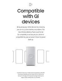 Samsung Cargador inalámbrico de carga rápida portátil 2 en 1 y batería de 10.000 mAh, color rosa